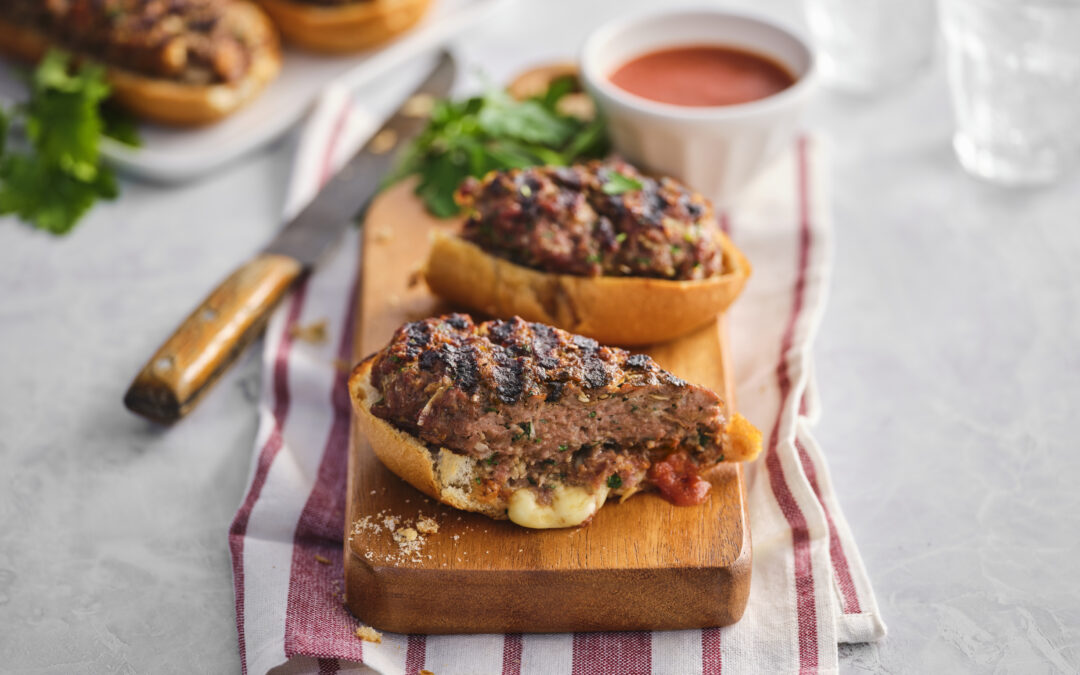 Grilled Veal Stuffed Cheesy Bread